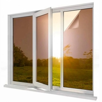 Светоотражающая статическая оконная пленка 90x150 см (ТМ5-Т03/S90) кофе Delfa