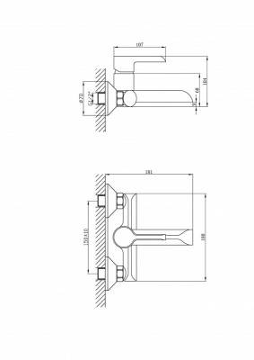 Смеситель для ванны и душа GENT Nordline 21451001