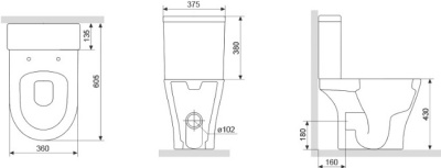 Унитаз напольный Damixa Origin Bit 778607SC