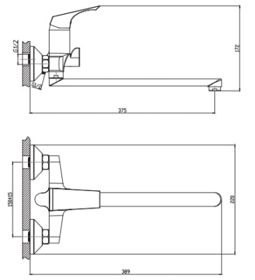Смеситель для ванны и душа Right RH 31 VODA