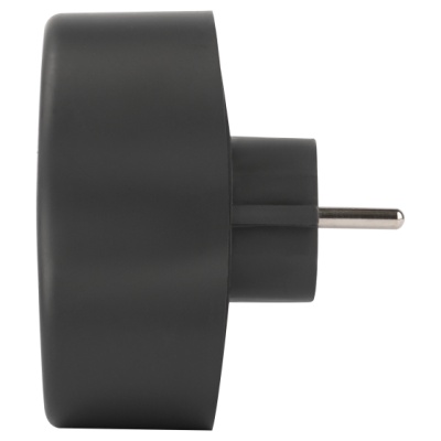 Разветвитель на 2 розетки с заземлением 16А черный ЭРА SPx-2e-B