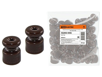 Изолятор керамический для ретро провода ЭКО, бук, TDM SQ2802-0006