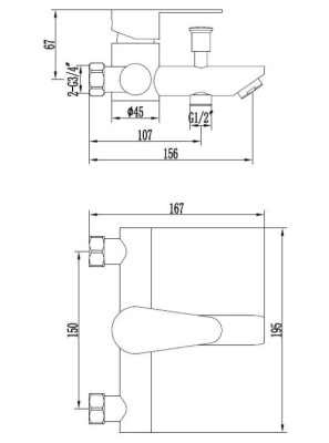 Смеситель для ванны и душа Orlando OL 54, ESKO