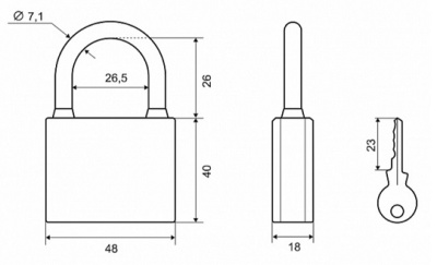 Замок навесной 303F-50 Palladium