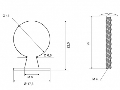Ручка мебельная Palladium B8354S.PC