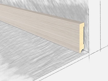 Плинтус напольный деревянный, Дуб Гамбург 2400х80х16 мм, КТМ