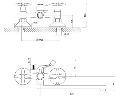 Смеситель для ванны и душа Vasilek VL 31 VODA