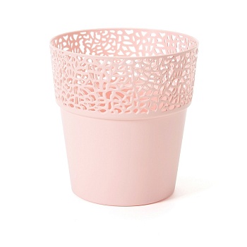 Кашпо для цветов пластмассовое розовое 14,5x15,3 см Rosa LA657-67 Lamela