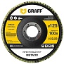 Круг лепестковый торцевой по металлу 125x22.23 мм 100A GRAFF