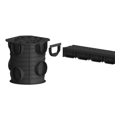 Дождесборник ДС-25-ПП пластиковый круглый с решеткой пластиковой, Standartpark 083720-1