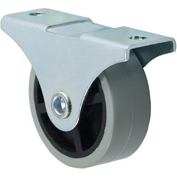 Ролик прямоходящий h 43(40) с резиновым ободом, AKS 45925