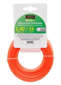 Леска триммерная ф2.4ммx15м с шестигранным сечением STARTUL GARDEN