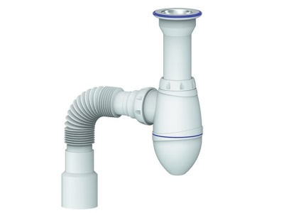 Сифон для умывальника с литым выпуском с гибкой трубой A120 Unicorn