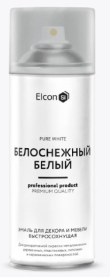 Эмаль аэрозольная Elcon для предметов декора и мебели 520мл (белоснежный белый)