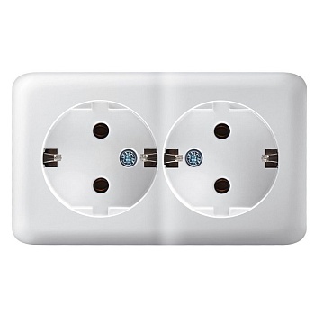 РОЗЕТКА 2-ая белая, с заземлением керамика, Viola Lizard