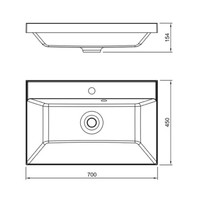 Умывальник мебельный Астория 700 антрацит Florentina