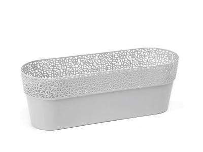 Кашпо для цветов пластмассовое “Rosa” серое 30 см LA653-69 Lamela