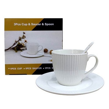 Пара чайная c ложкой керамика Юнипресс BY-46-12