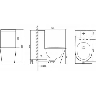 Унитаз-компакт GD-W3201R напольный Grado 