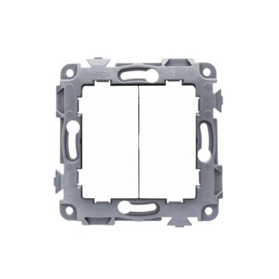 Выключатель 2-клавишный Contact 10А белый ETP EOSK22-10 (проходной)