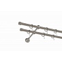 Карниз двухрядный, гладкая труба 16 мм L2,0м, матовый хром