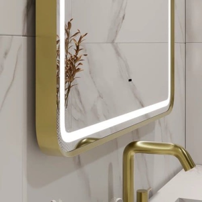 Зеркало Aliro Gold Led 60х80 см Континент с бесконтактным сенсором