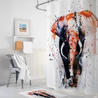Занавеска для ванны 180х200см Elephant, без колец, Tropikhome