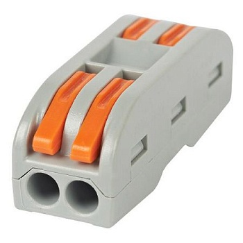 Строительно-монтажная клемма СМК 222-2-412 проходная 2 полюса, ETP 40457