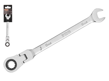 Ключ комбинированный трещоточный шарнирный 8 мм, PRO STARTUL PRO-7208