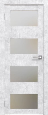 Дверное полотно Амати 02 бетон снежный 200 см основное стекло ЮНИ Двери 