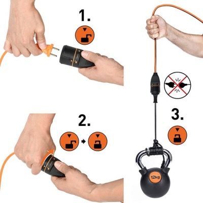 Удлинитель 1 розетка 20м черный Electraline 01364 (система Electralock)