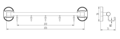 Вешалка 5 крючков, L1916-5 LEDEME