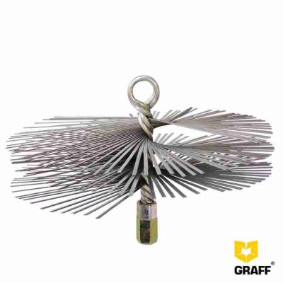 Щетка стальная круглая M12 для чистки дымоxода GRAFF