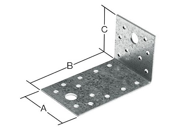 Уголок крепежный асимметричный 65х130х50 мм KUAS белый цинк, STARFIX