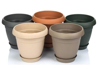 Горшок для цветов пластмассовый с подставкой N18MIX Nergiz