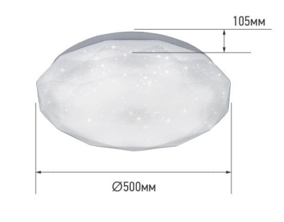 Светильник потолочный 125 Вт 6500K 10000 Lm IN HOME COMFORT DIAMOND-RGB 