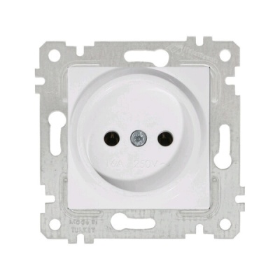 РОЗЕТКА 1-ая без заземления, Mutlusan Rita (белый)