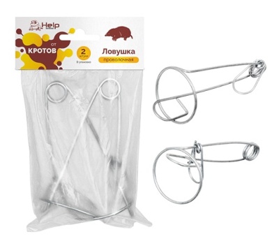 Ловушка для уничтожения КРОТОВ и ЗЕМЛЕРОЕК 12х5см 2шт Help