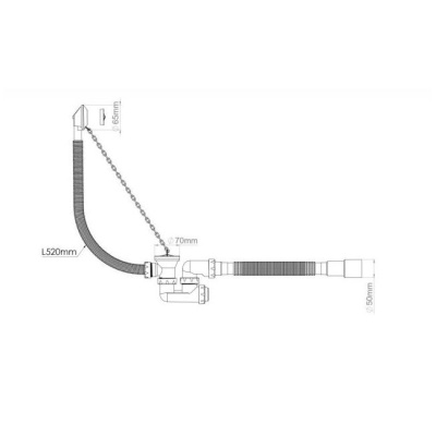 Сифон для ванны с выпуском и переливом, с гибкой трубой 40х50 AV Engineering AVE000255