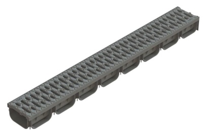 Лоток водоотводный Spark ЛВ-10.14.07-ПП пластиковый с решеткой пластиковой