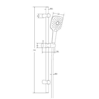 Душевой ганитур Origin Evo 918200000 RedBlu by Damixa