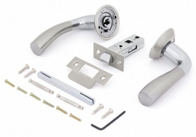 Ручка защелка FZ SET 02L 100 SN/CP Фабрика замков