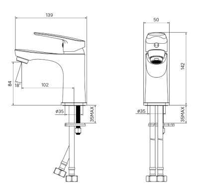 Смеситель для умывальника Horizont HORSB00M01 Milardo