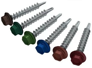 Саморез кровельный 5.5x19 синий насыщенный RAL 5005 (250шт) РМЗ