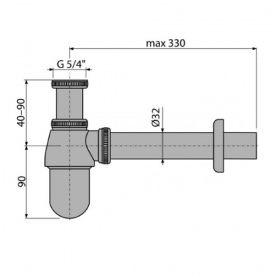 Сифон для умывальника, Alcaplast A431-BL-01
