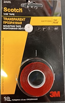 Лента двусторонняя прозрачная VHB Scotch 50-F, 12мм х 2м 3M