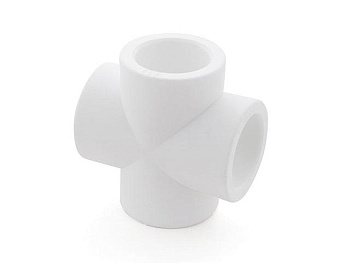 Крестовина полипропиленовая, 40 мм, белый, РосТурПласт