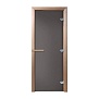 Дверь для бани Затмение 70х190 DoorWood DW03236 (графит матовый, коробка листва)