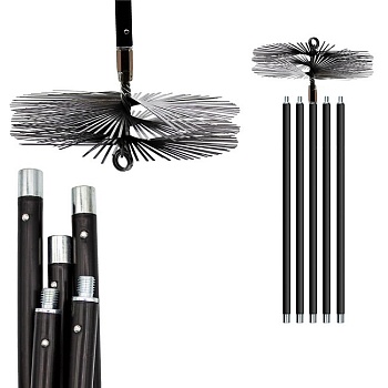 Набор для чистки дымохода (стальная щетина) 5x1400 мм, 250 мм, 111250 GRAFF