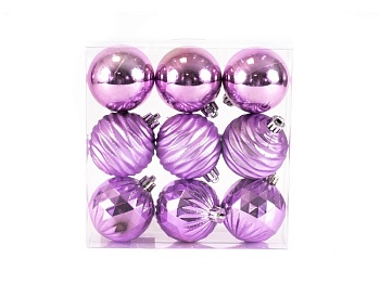 Набор шаров елочных пластмассовых 